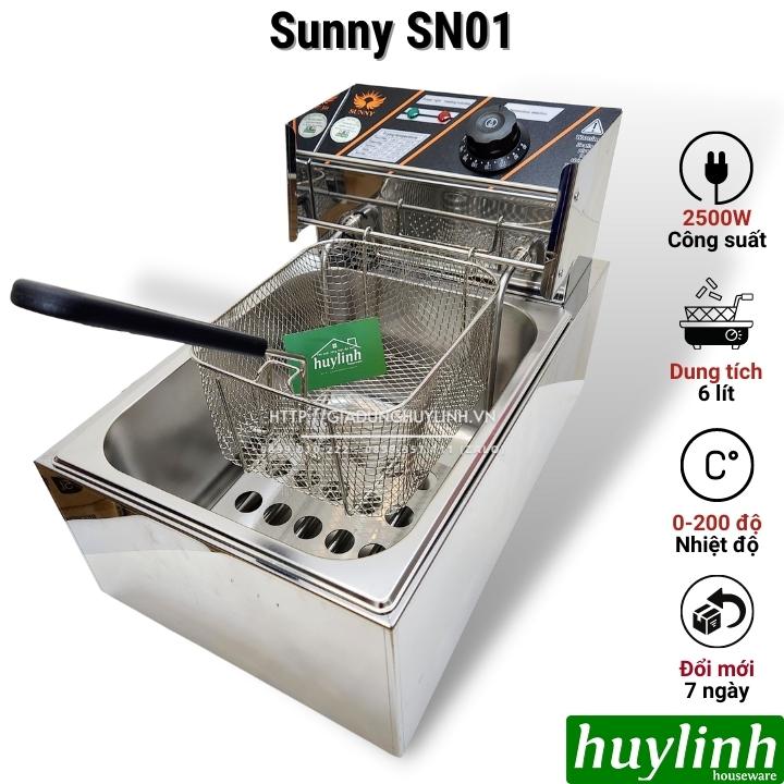 Bếp chiên nhúng đôi 2 ngăn ngập dầu sunny sn02 - 6 lít + 6 lít
