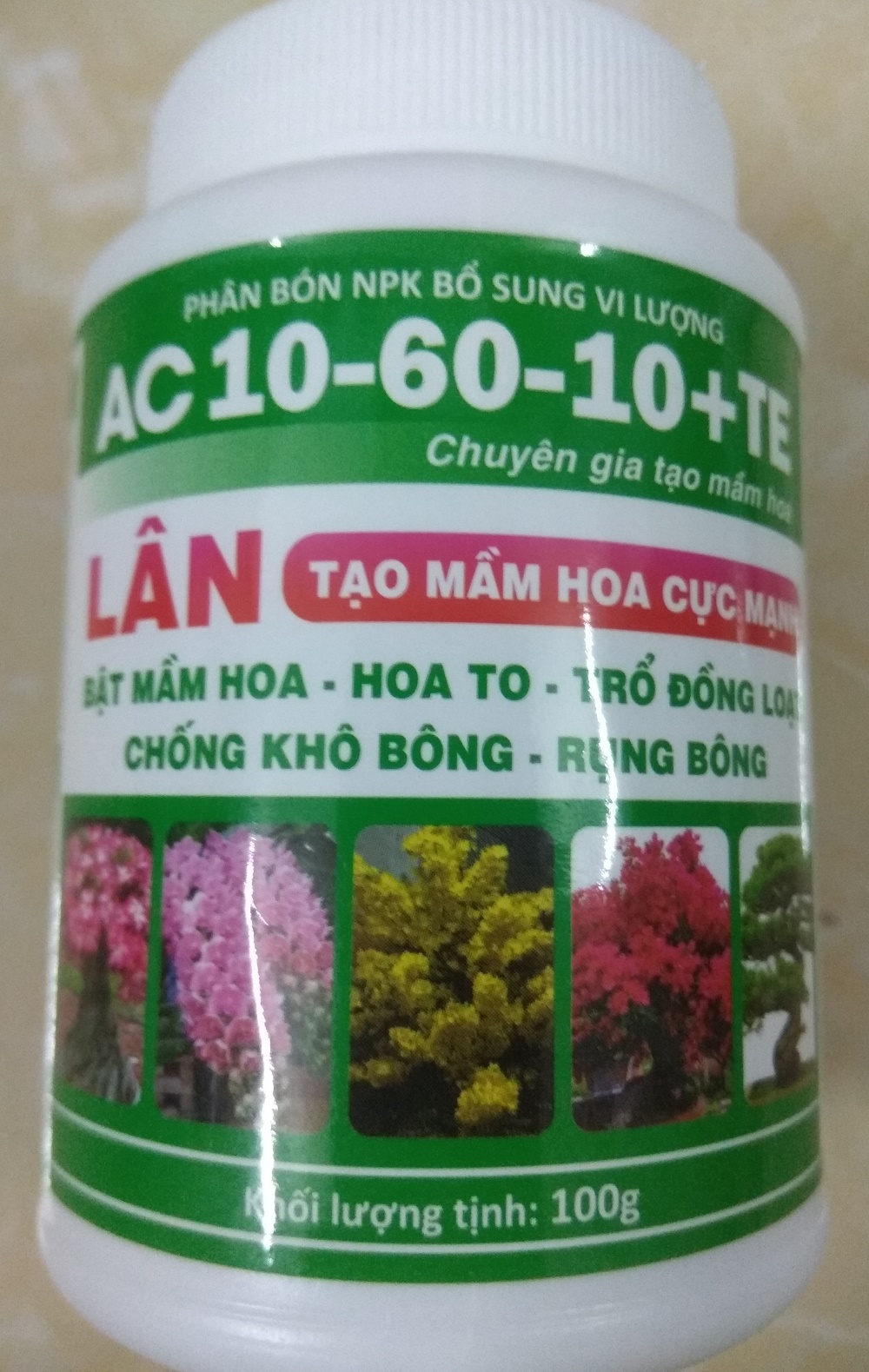 [HCM]Phân bón NPK bổ sung vi lượng AC 10-60-10+TE tạo mầm hoa cực mạnh - chai 100 gram