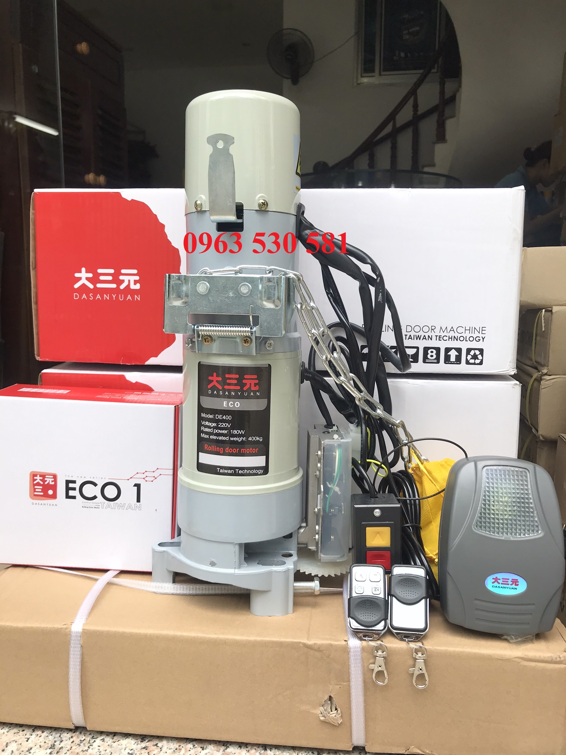 [HCM]MOTOR CỬA CUỐN DE400kg DASANYUAN (đủ bộ)