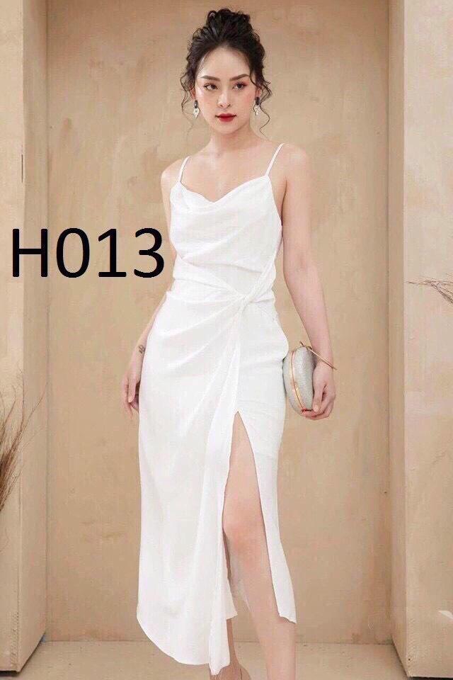 Đầm hai dây dự tiệc nhún eo xẻ đùi sang chảnh mẫu mới tt091922