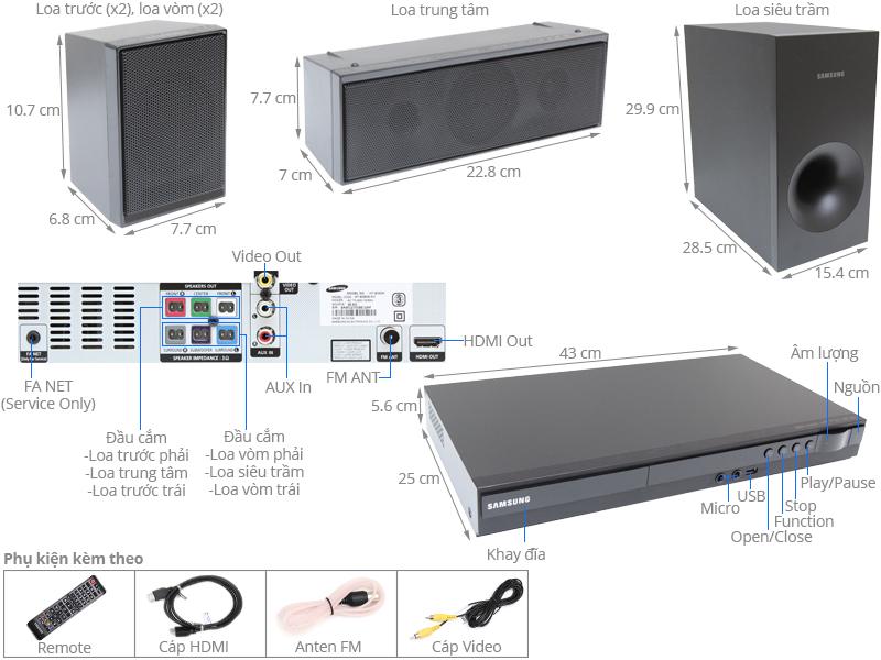 Dàn âm thanh 5.1 Samsung HT-E350K 330W