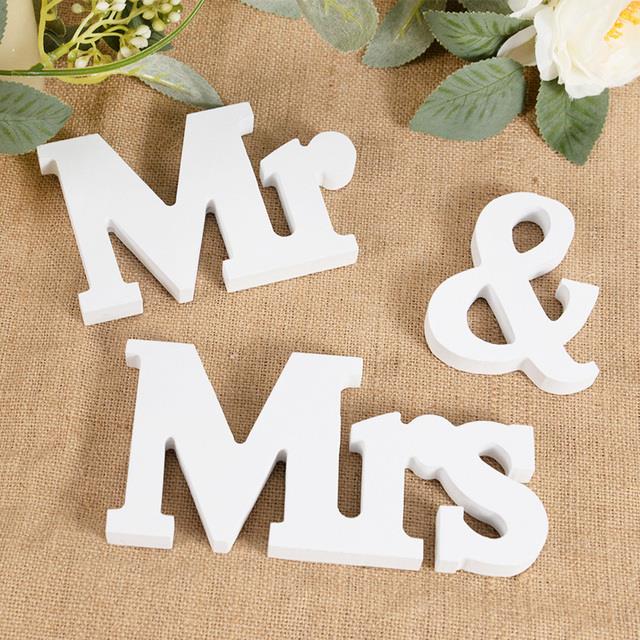 Uijuhi❄ Wedding Centerpieces Decorations 1 Set Mr Mrs Letter Ornament for Sign Decor