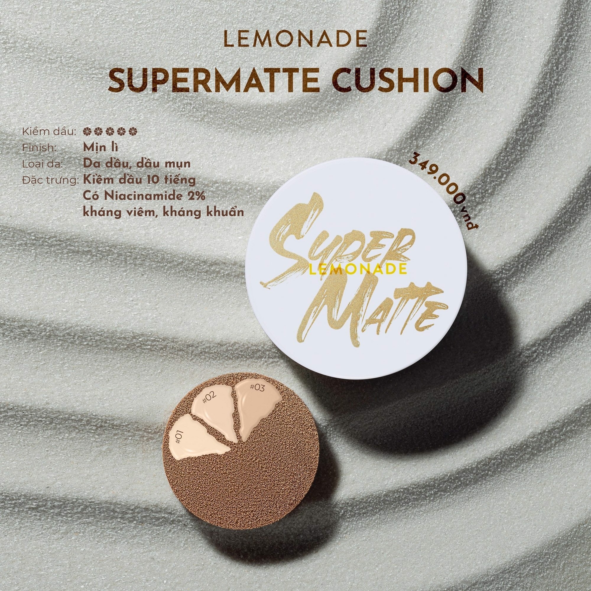 Phấn Nước Lemonade Siêu Kiềm Dầu 15g Supermatte Cushion