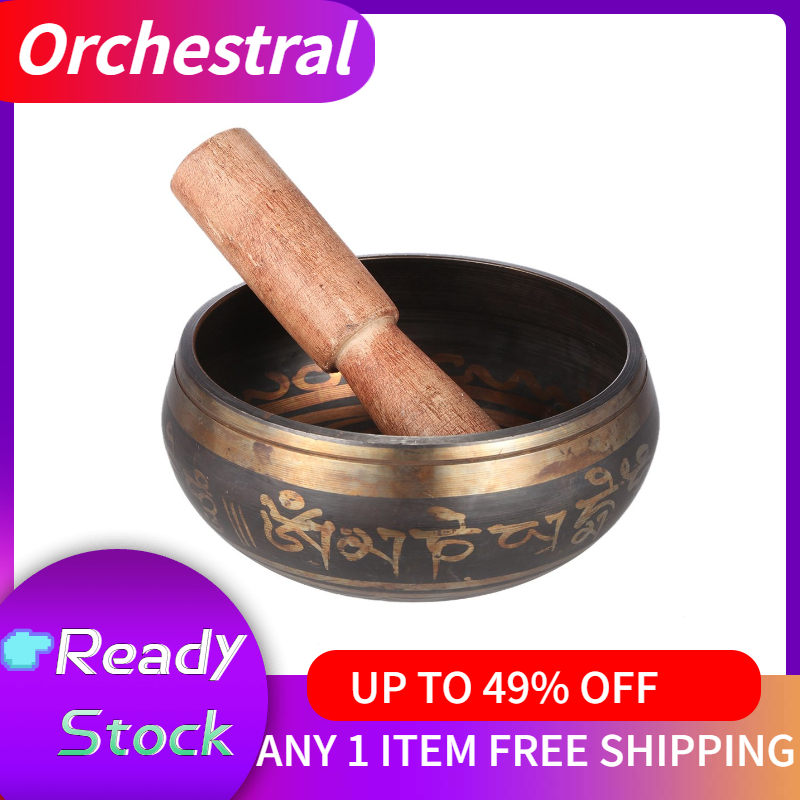 【Hot Sale&Free Gift】Exquisite 2.8 Inch Handmade Tibetan Bell Metal Singing Bowl with Striker for Buddhism Buddhist Meditation & Healing Relaxation Orchestral Orchestral