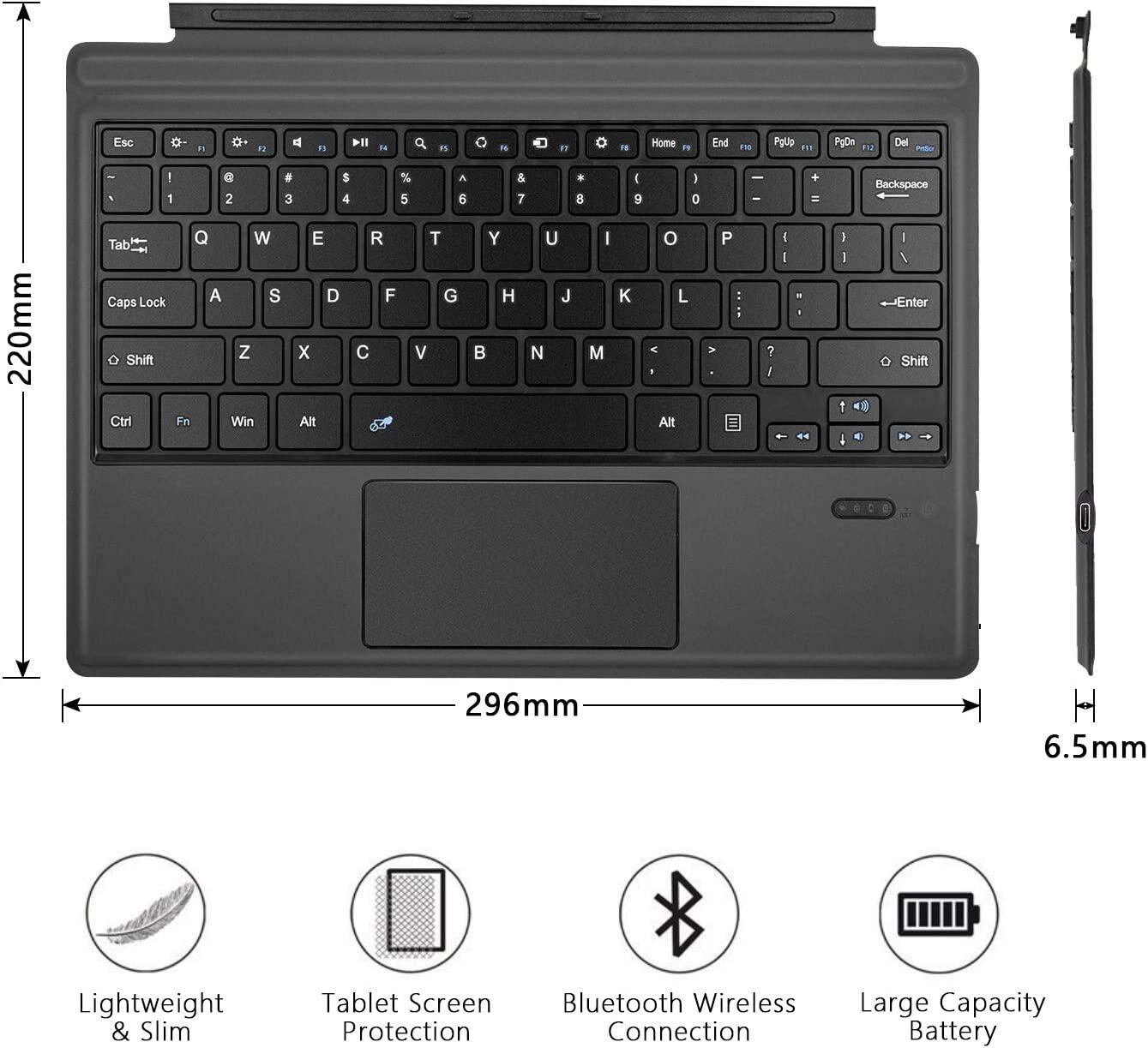Surface Pro Ultra-Slim Wireless Bluetooth Keyboard for Surface Pro 9 Pro 8 Pro X Pro 6 Surface Pro Pro Surface Pro Pro 6 Surface Pro Pro 5 (Pro 20