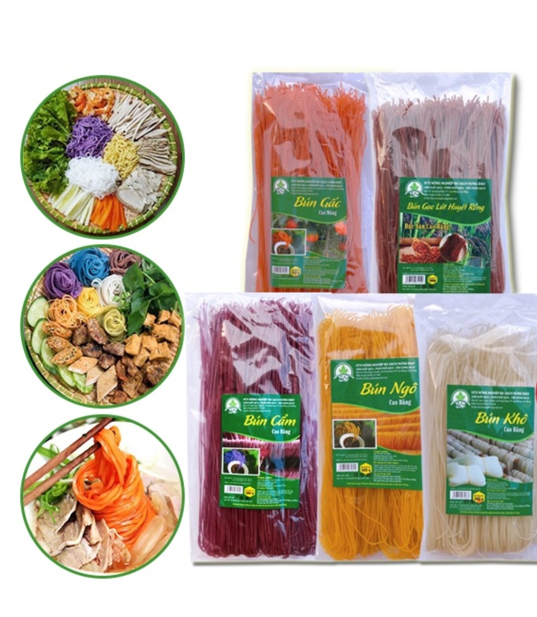 500G Bún khô đặc sản Cao Bằng các loại - Bún ngũ sắc ngon sạch chuẩn