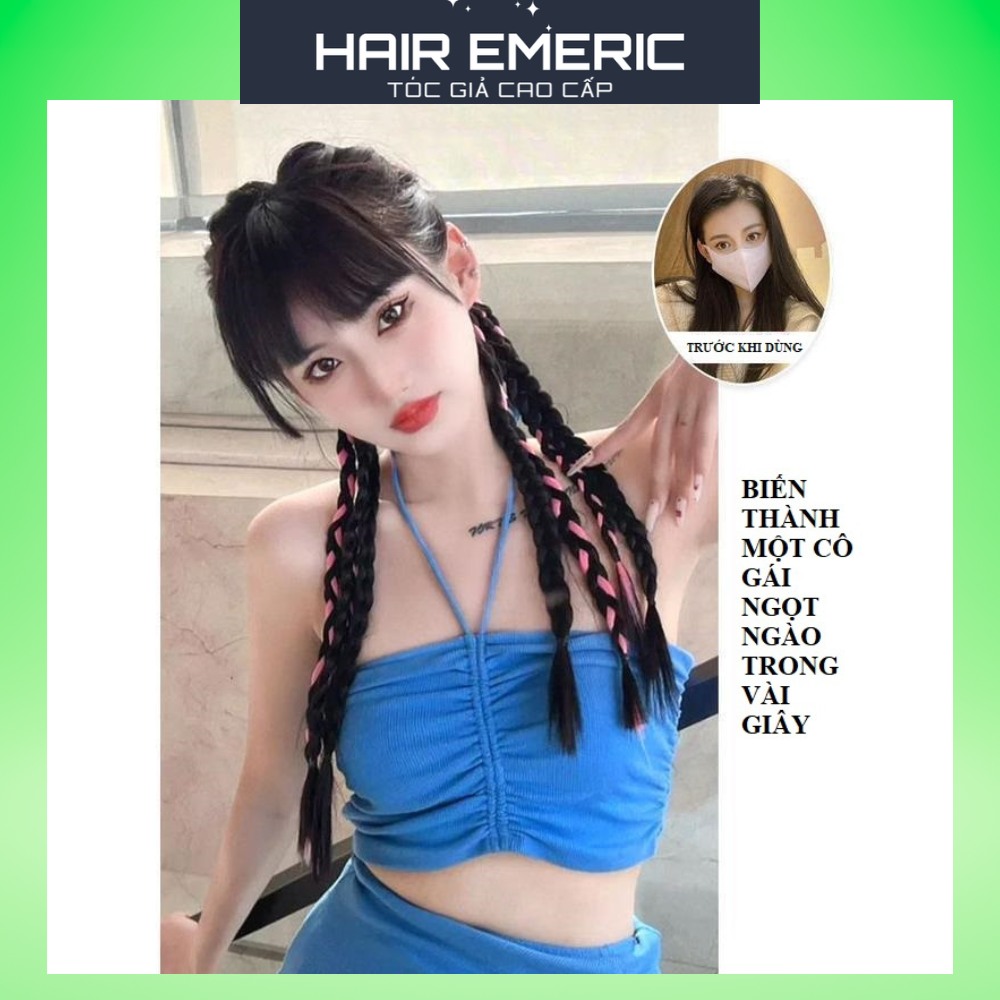 Dây buộc tóc giả thắt bím phong cách Hàn Quốc Emeric