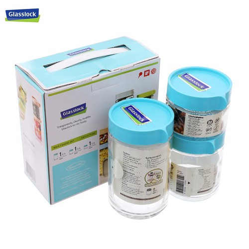 Bộ 03 hũ thủy tinh250 + 400 + 600ml