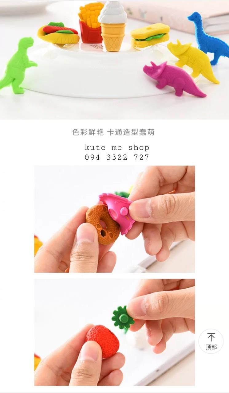 Gôm hình dụng cụ/ thức ắn, 1 túi 4 chiếc - set 2 túi