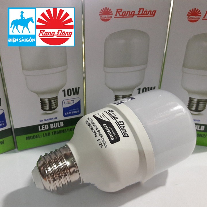 Bộ 2 Bóng đèn led bulb trụ 20W RẠNG ĐÔNG Chip LED Samsung Áng Sáng Trắng