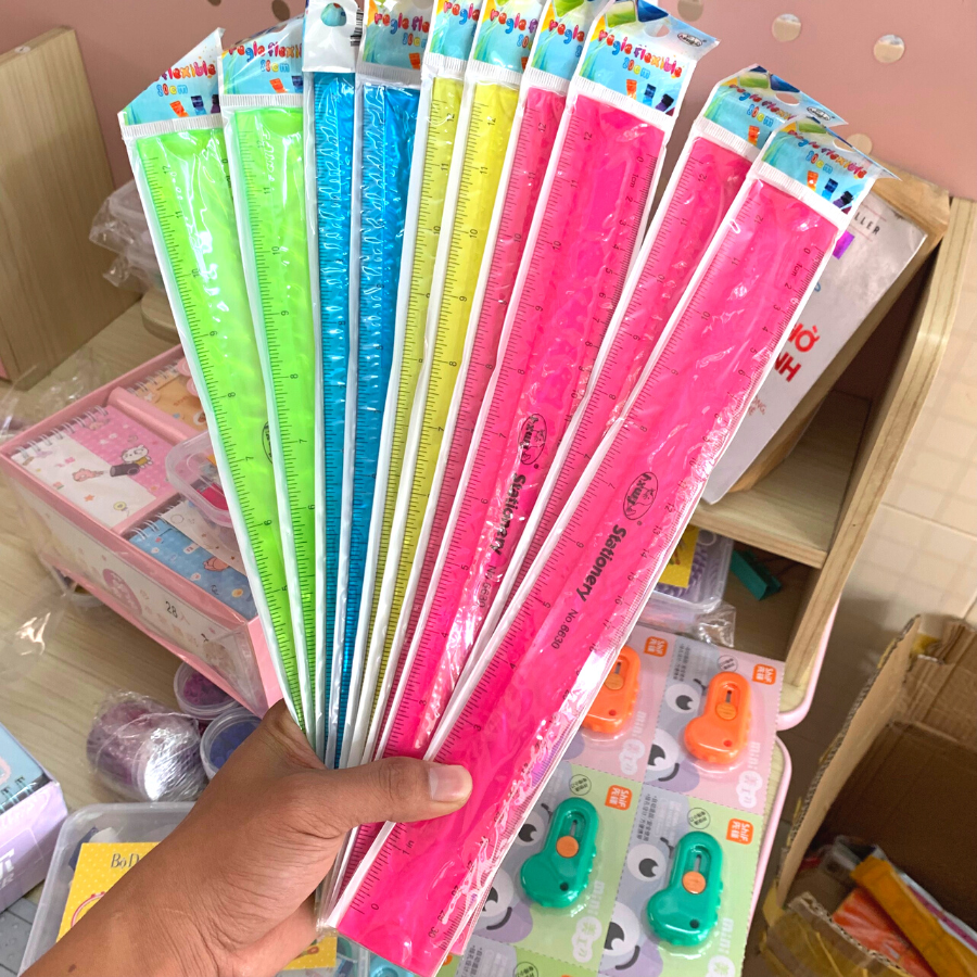 Combo 2 Cây Thước Dẻo Nhiều Màu 30cm No.300 ( Giao màu ngẫu nhiên )