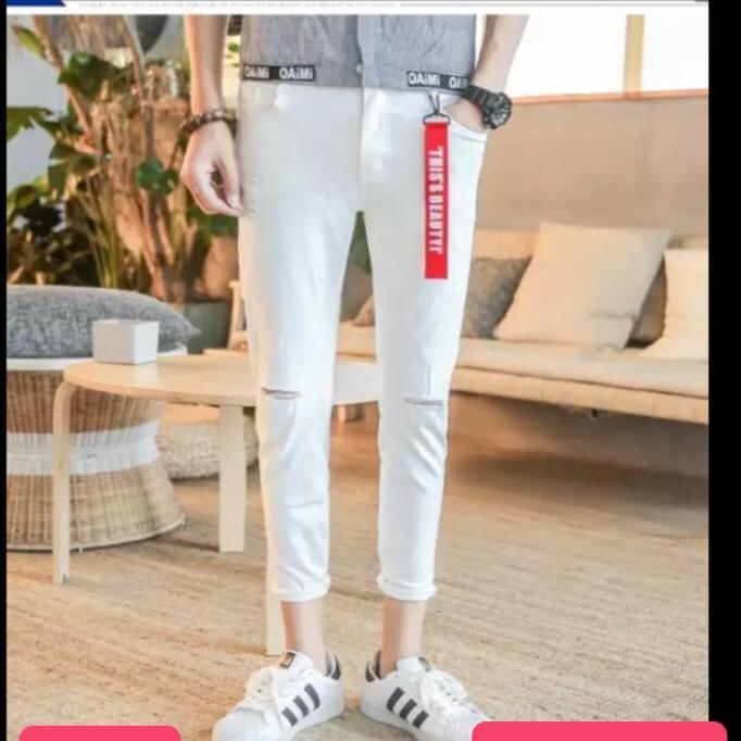 QUẦN JEAN NAM XANH CHẤT BÒ TRƠN TÚM GỐI 2 SỌC VINCOM PLAZA CAO CẤP - PARIS FASHION