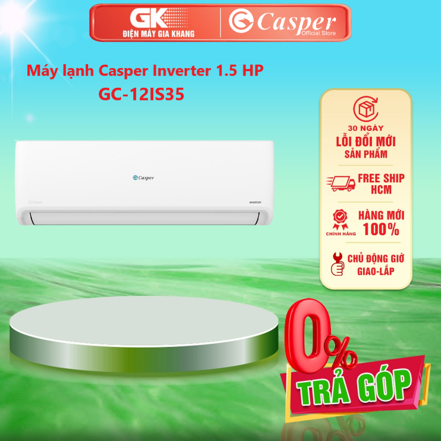 Máy lạnh casper inverter 1.5 hp gc-12is35 - giao toàn quốc - freeship hcm