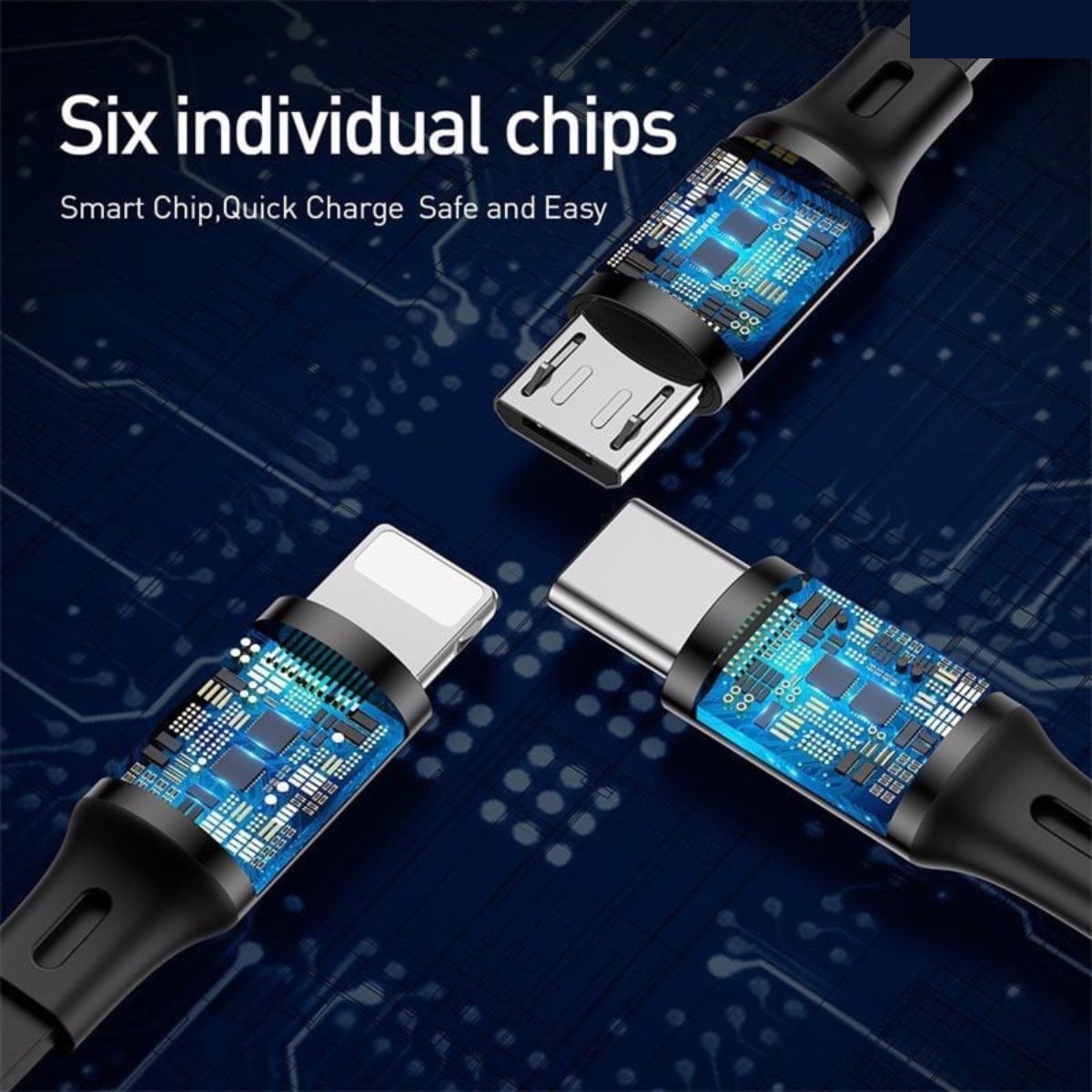 Cáp sạc dây rút 3 đầu Baseus Golden Loop 3 in 1 Elastic Cable CAMLT