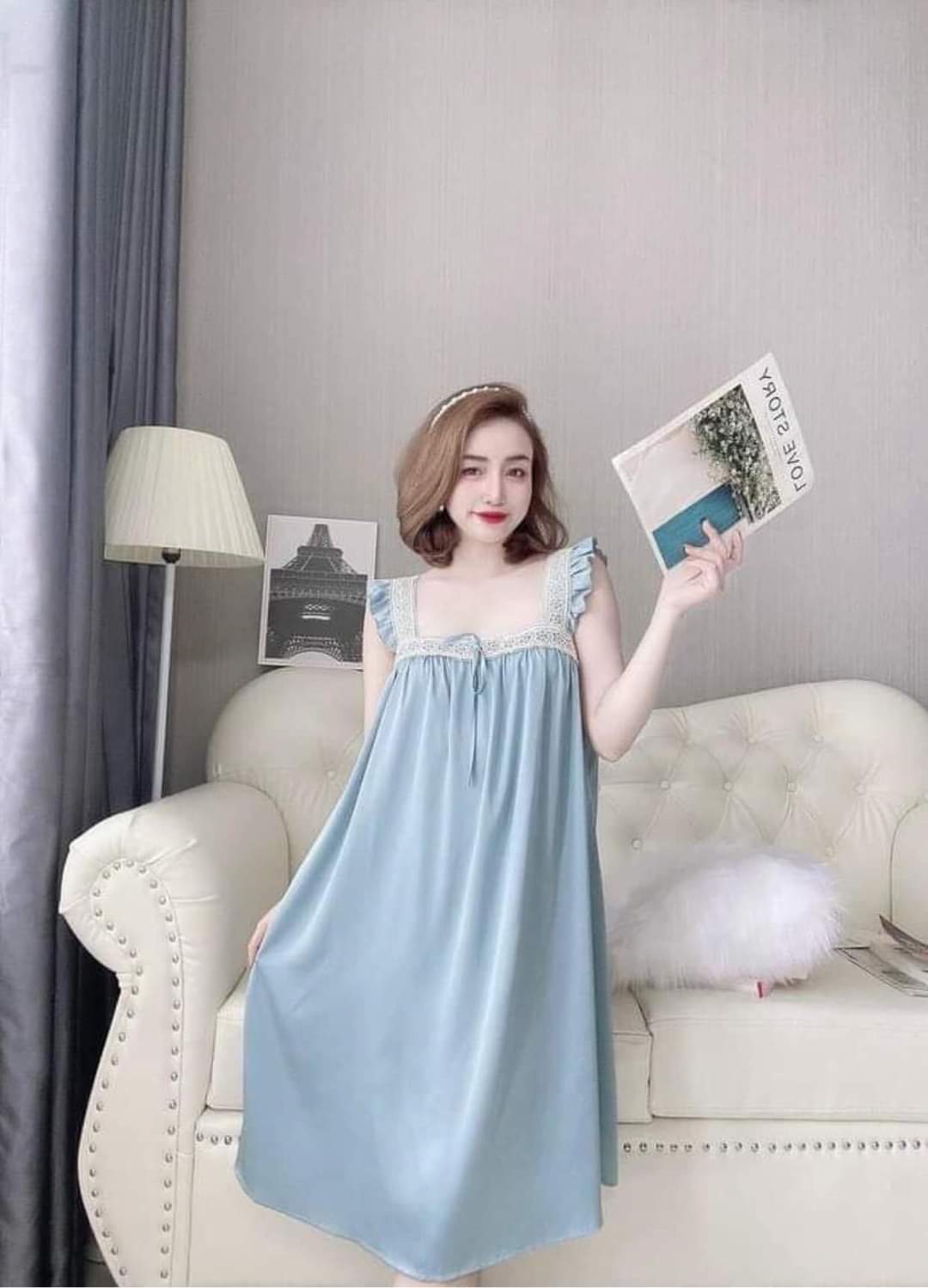 váy ngủ hai dây suông