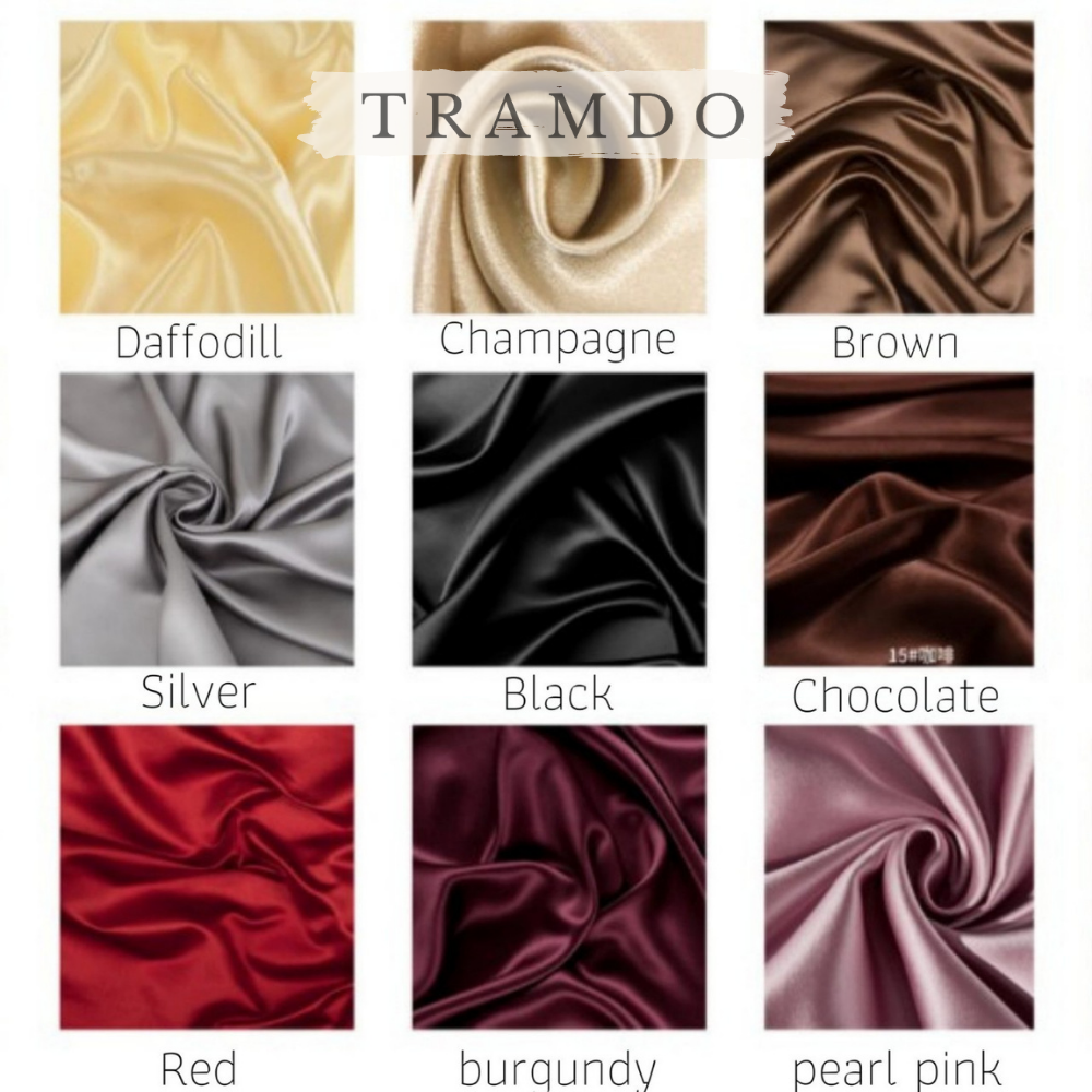 Vỏ gối ôm TRAMDO BEDDING 35x100cm Lụa Satin Silk (nhiều màu)