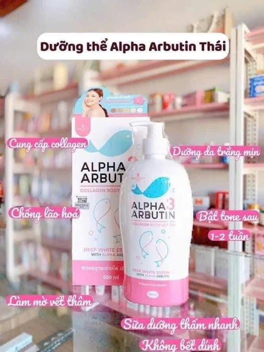MẪU MỚI - Sữa Dưỡng Thể Trắng Da Alpha Arbutin Collagen Lotion 3+Plus 500ml