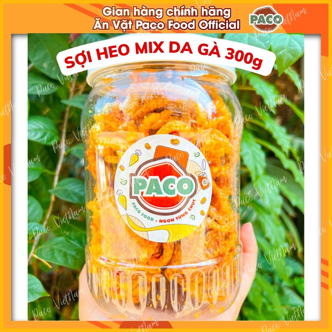 Da gà mix da heo sợi cháy tỏi hủ lẻ LỚN 300g siêu giòn siêu ngon