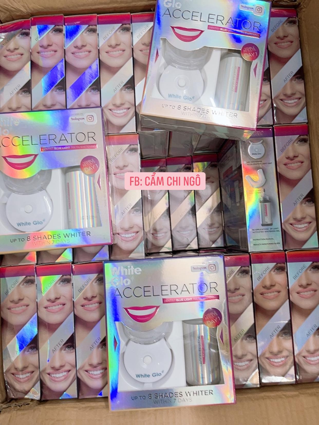 Set trắng răng White Glo Accelerator