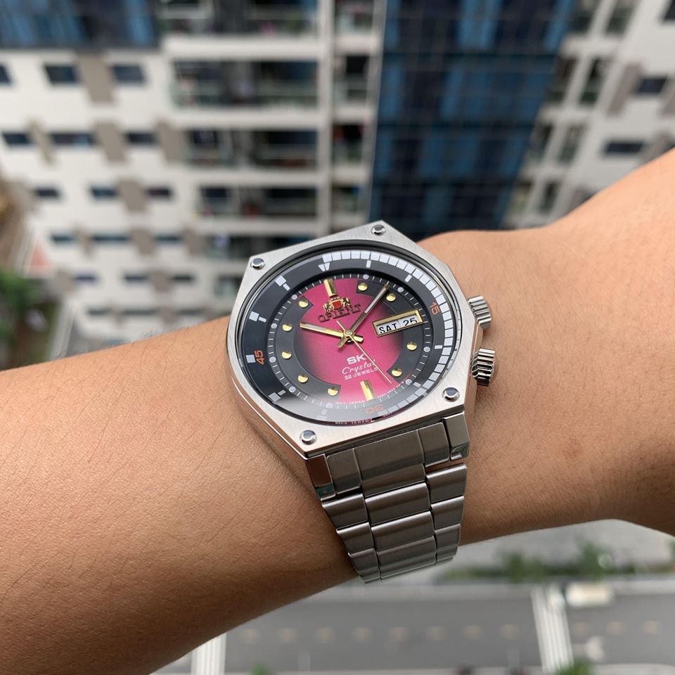 Đồng Hồ Cơ Nam SK Mặt Lửa Cao Cấp Chống Nước Chống Xước Automatic