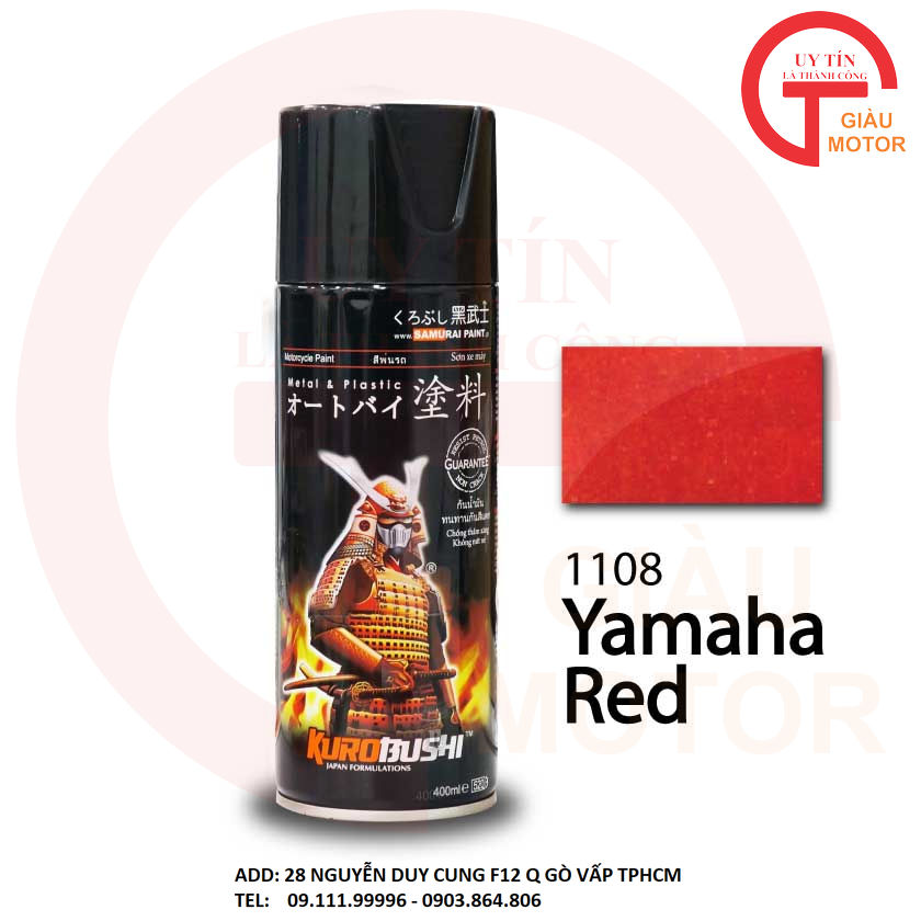 Sơn xit Samurai 1108 màu đỏ Yamaha Yamaha Red