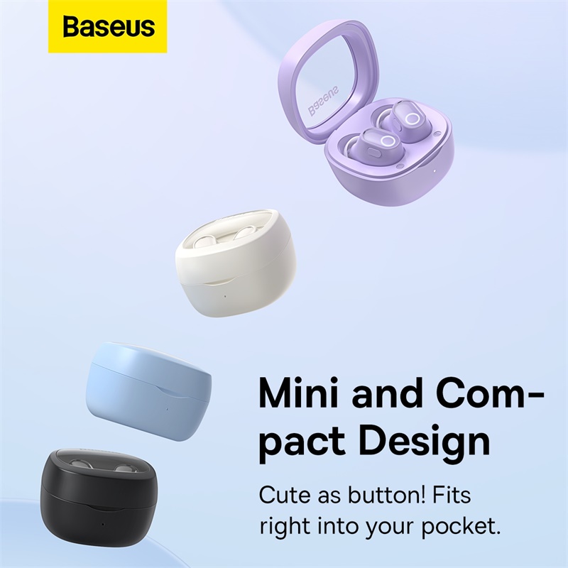 Tai Nghe BASEUS WM01 WM02 TWS Bluetooth 5.3 Không Dây Công Nghệ Chống Tiếng Ồn Thiết Kế Nhỏ Gọn Xinh Xắn Tương Thích