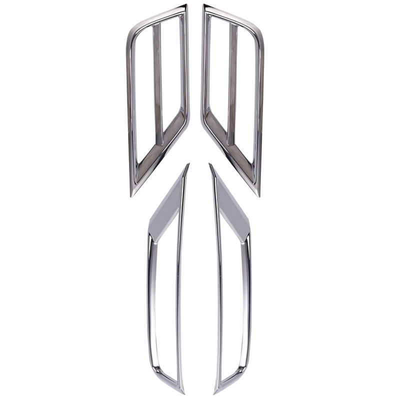 Car-Styling Front Grill Fog Lights Lamps Frame Trim Stickers Cover Accessories for Tiguan 2 MK2 2016 Tiguan 2017 2018