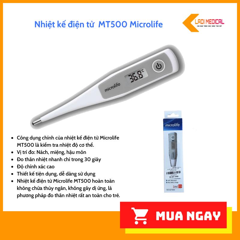 Nhiệt Kế Điện Tử Dạng Bút Microlife MT500 nhập khẩu