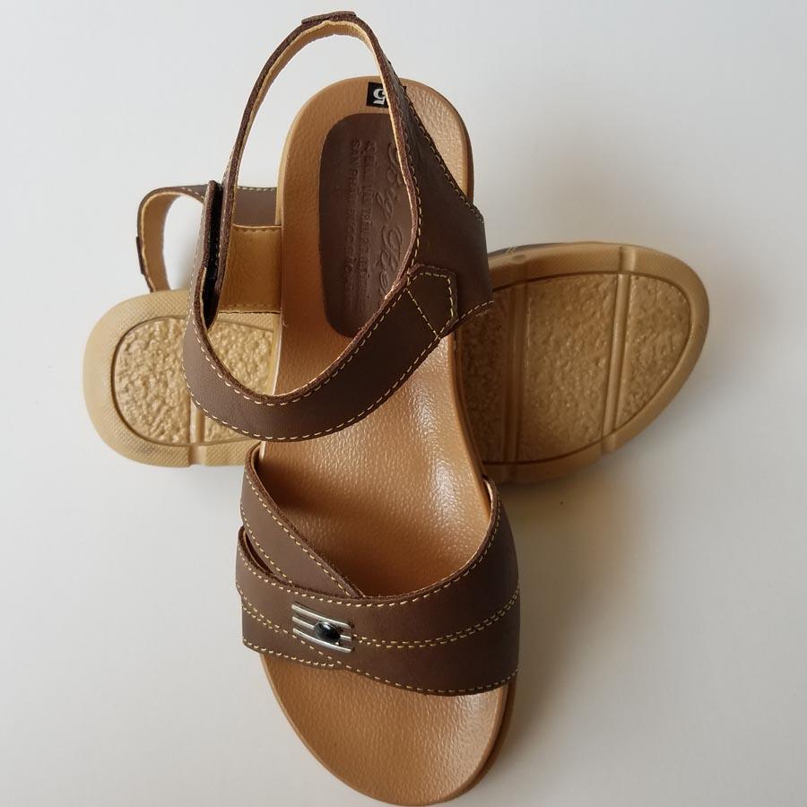 Giày Sandal Nữ Đế Thấp BIGBEN Da Bò Thật Cao Cấp