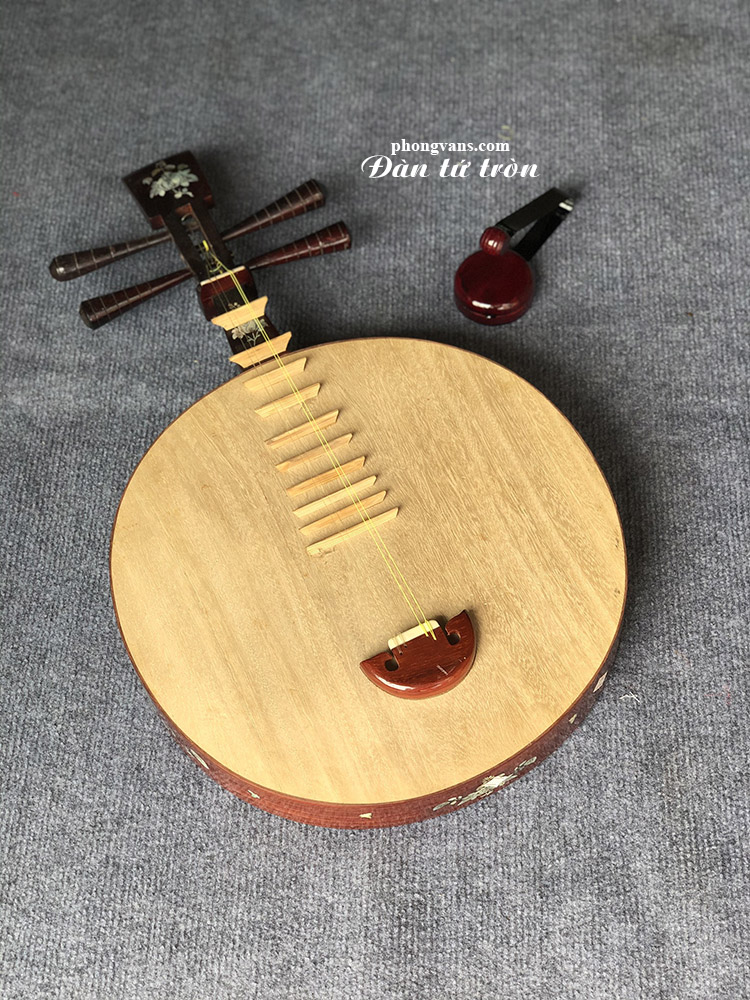 Đàn Tứ Tròn Gỗ Hương Đỏ Khảm Trai