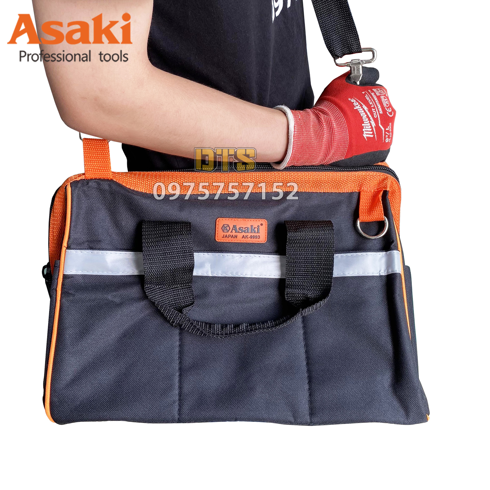 Túi xách đựng dụng cụ đồ nghề đa năng Asaki AK-9993 Size lớn