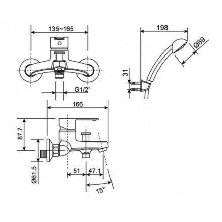 Vòi sen tắm American WF-6511