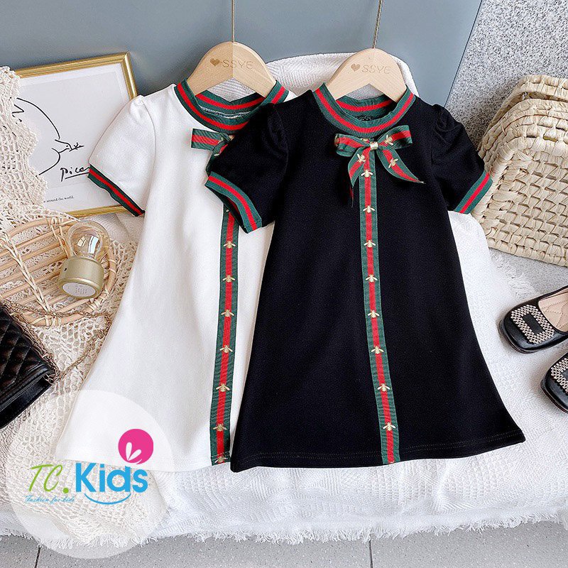 [SIZE NHÍ+ ĐẠI] ĐẦM BÉ GÁI CỰC SANG PHỐI SỌC GUCCI