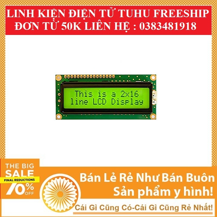 Màn Hình LCD 16x2 3.3-5V-linhkiendientubk