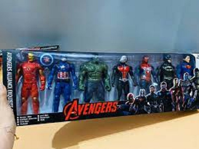 Bộ đồ chơi 7 siêu nhân anh hùng có khớp, do choi nhieu sieu nhan, sieu nhan mo hinh cam tay