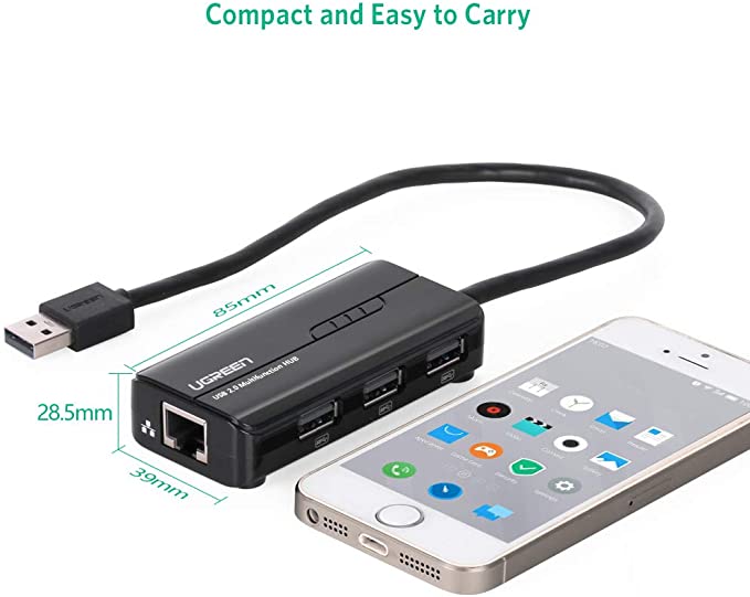 HUB USB 3 cổng 2.0/3.0 kèm cổng mạng LAN 10/100Mbps UGREEN CR103 & CM416 | Chipset ASIX AX88772A | Tốc độ truyền tải dữ liệu lên đến 480Mbps | Bảo hành 18 tháng 1 Đổi 1 | 20264 20265 20984