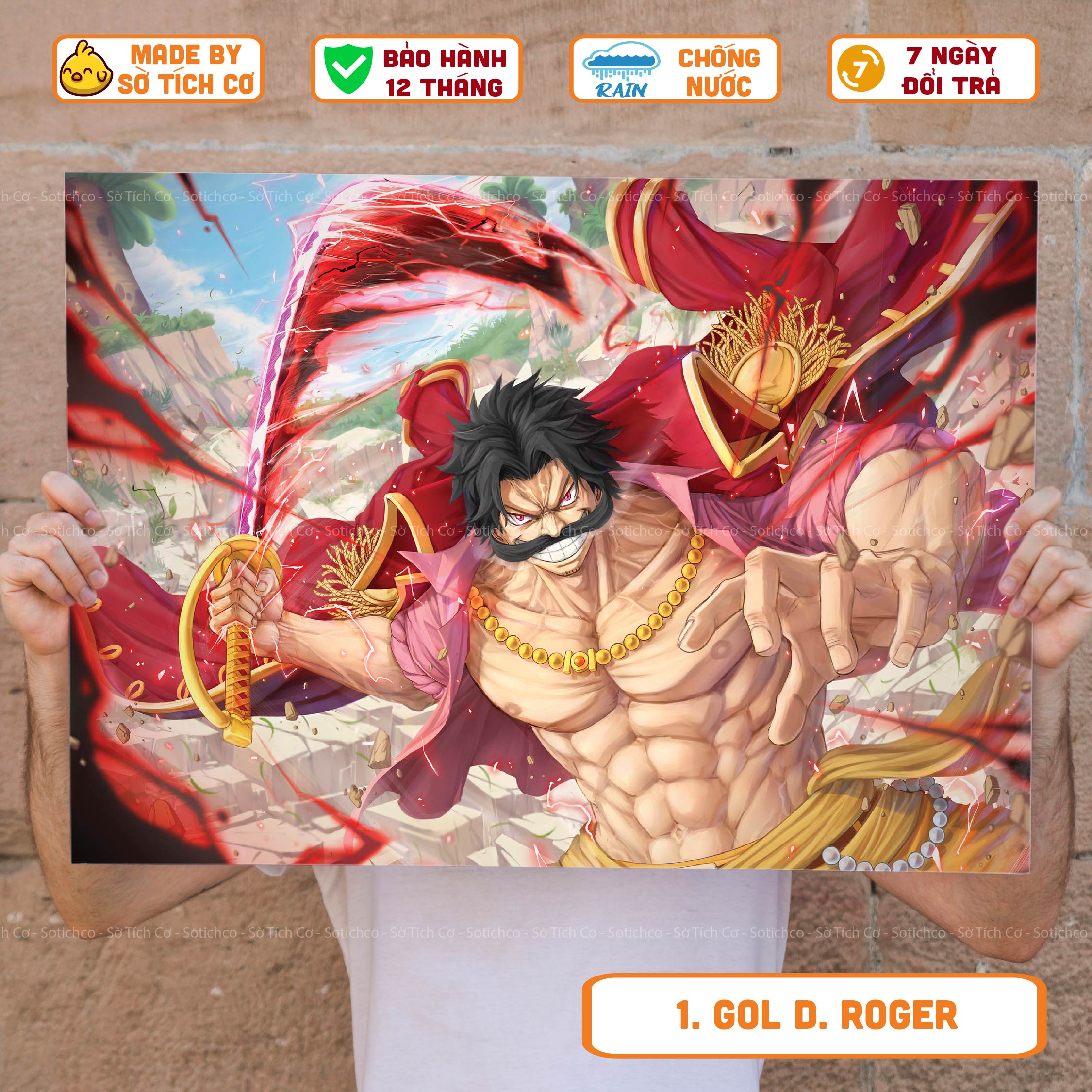 Decal Poster dán tường, tranh dán tường anime One Piece trang trí, decor phòng MSP: OP02