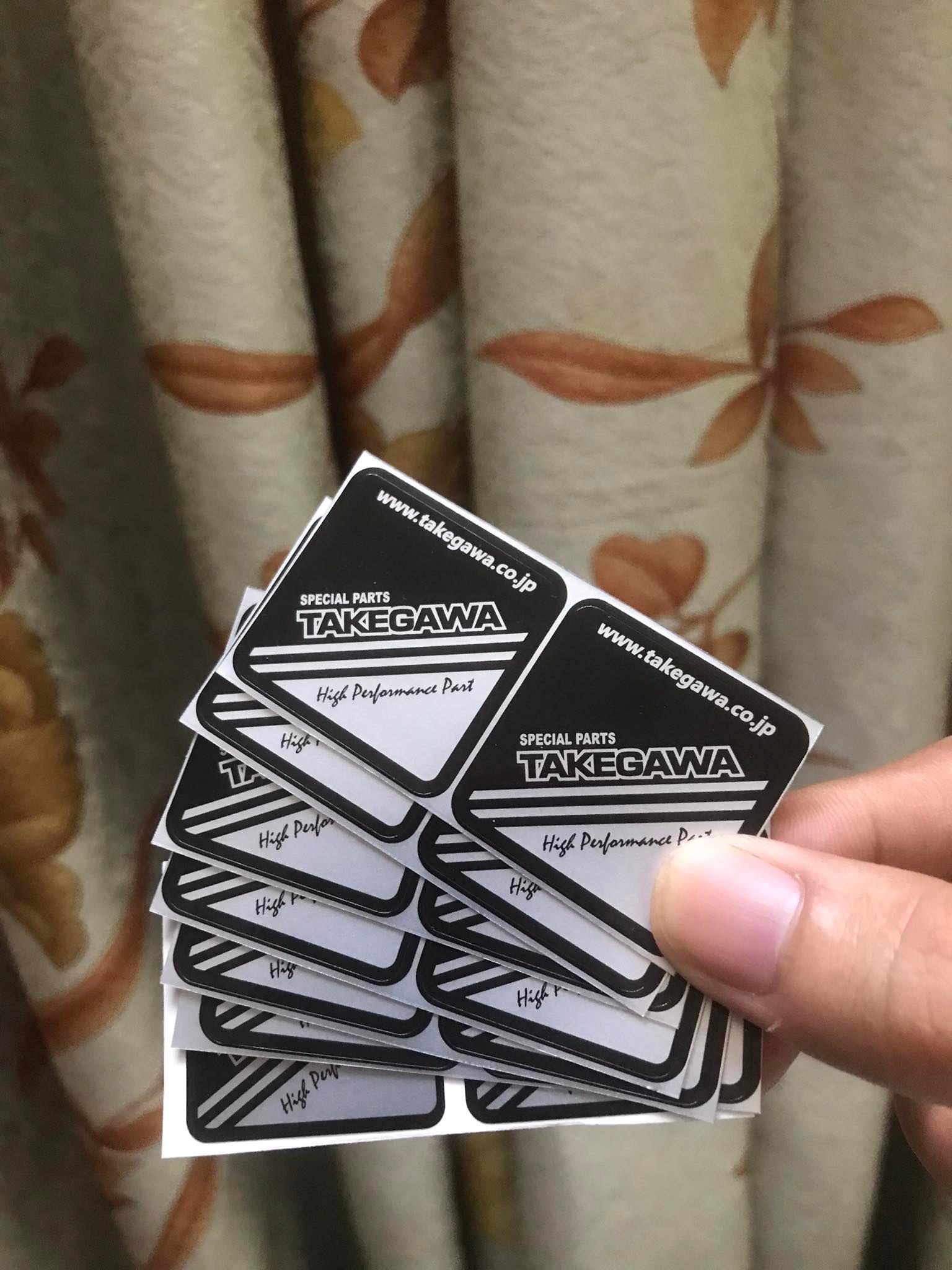 Tem con dán xe dán phuộc Takegawa