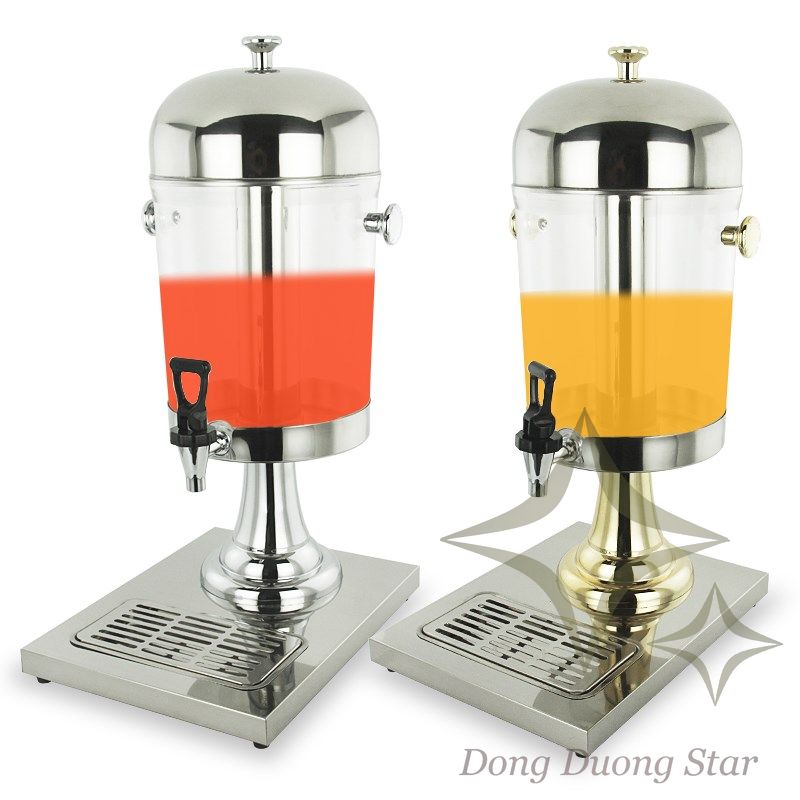 Bình Đựng Nước Ép Trái Cây 8 lít Inox, bình đựng trà sữa trà sâm bí đao màu bạc
