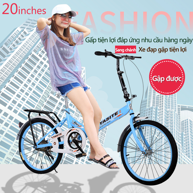 Phân phối Xe đạp 20 inch có thể gấp gọn 2 màu xanh lam xanh lá xe đạp cho thanh niển, người già (Giá sản phẩm đang bán không bao gồm phí lắp đặt) TopOne2020