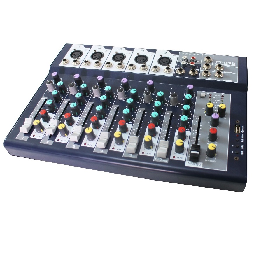 bộ trộn âm thanh MIXER F7 USB CÓ BLUETOOTH