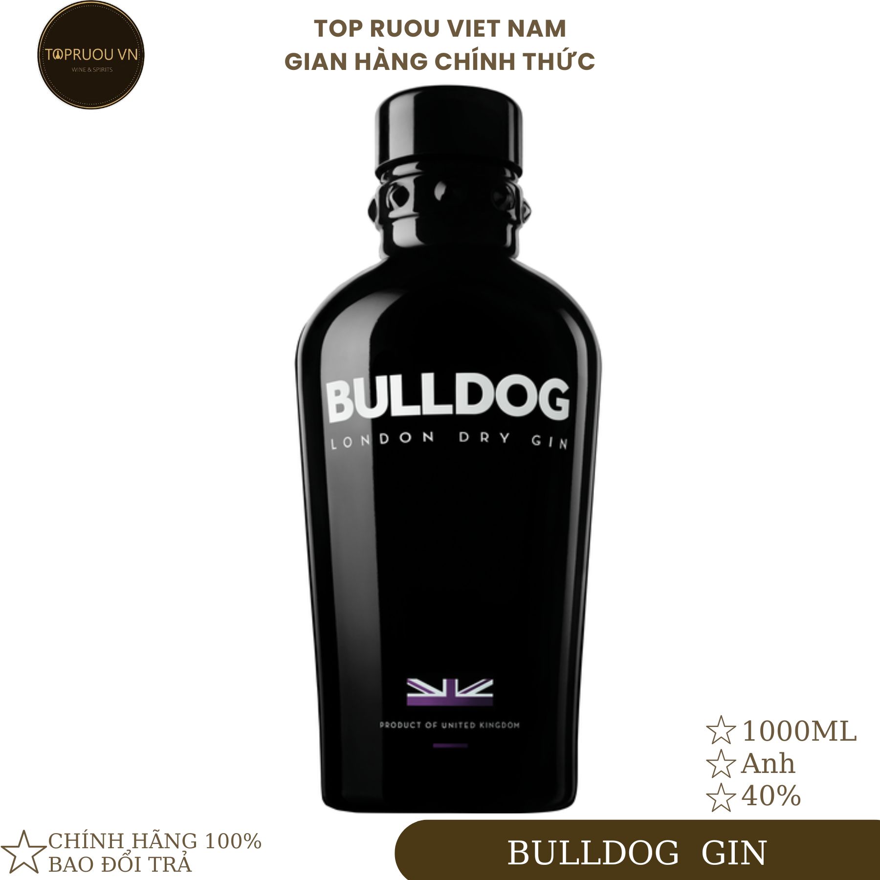 [Top Rượu VN] Rượu Gin Bulldog 1000ml [Chính Hãng]
