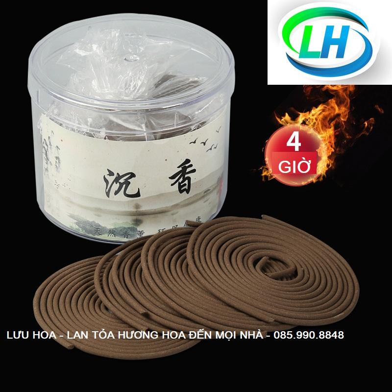 Nhang trầm hương cao cấp, Nhang vòng thơm, Nhang nụ trầm 40 vòng hương rất thơm, thời gian cháy 4 giờ đựng trong hộp kín