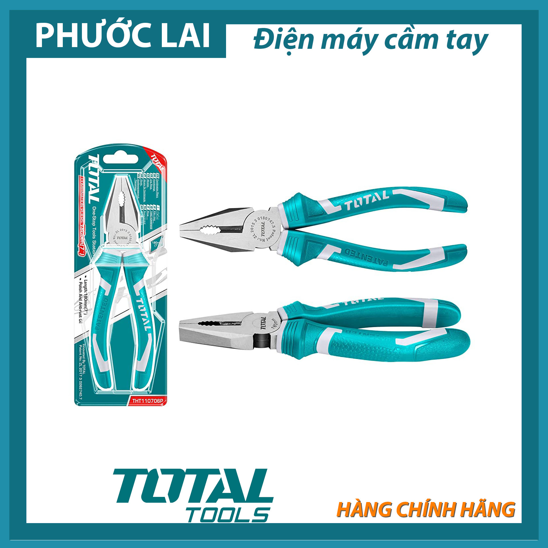 Kìm (kiềm) điện 7" (180mm) Total THT110706P
