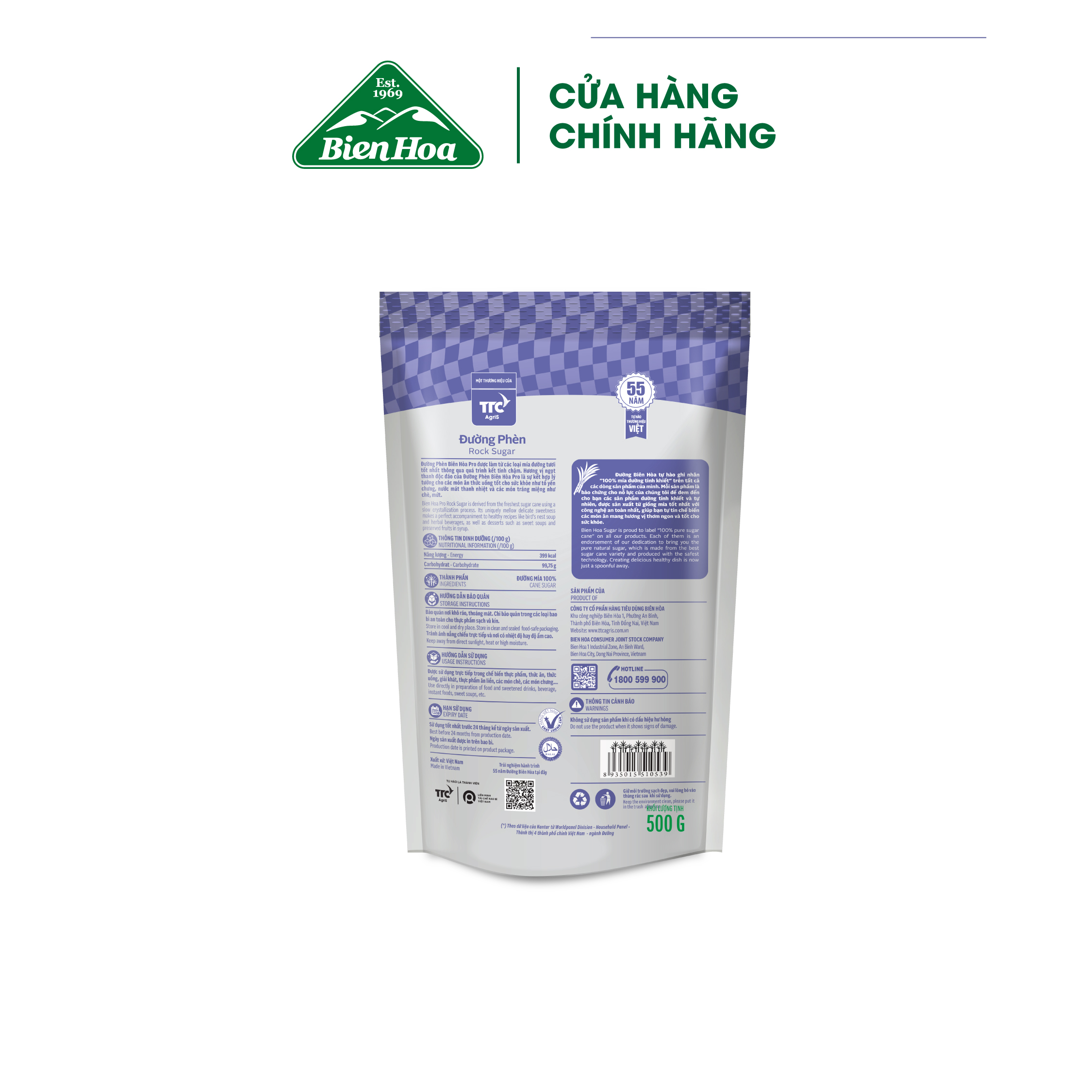 Đường Phèn Biên Hòa Pro 500Gr/túi