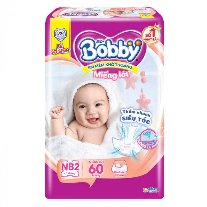 MIẾNG LÓT NEWBORN 2 - 60 MIẾNG