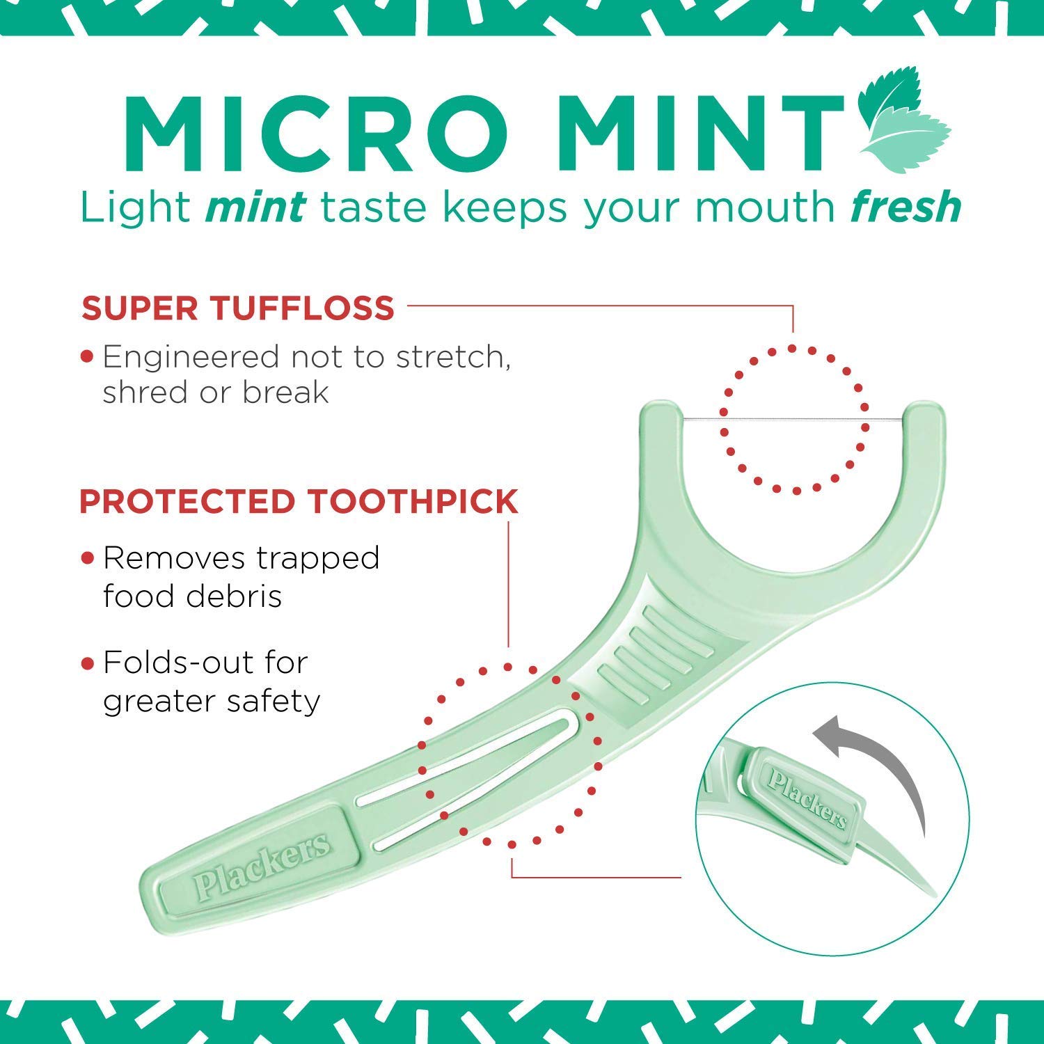 [Túi 150 cây và 90 cây] Tăm chỉ nha khoa Plackers Micro Mint