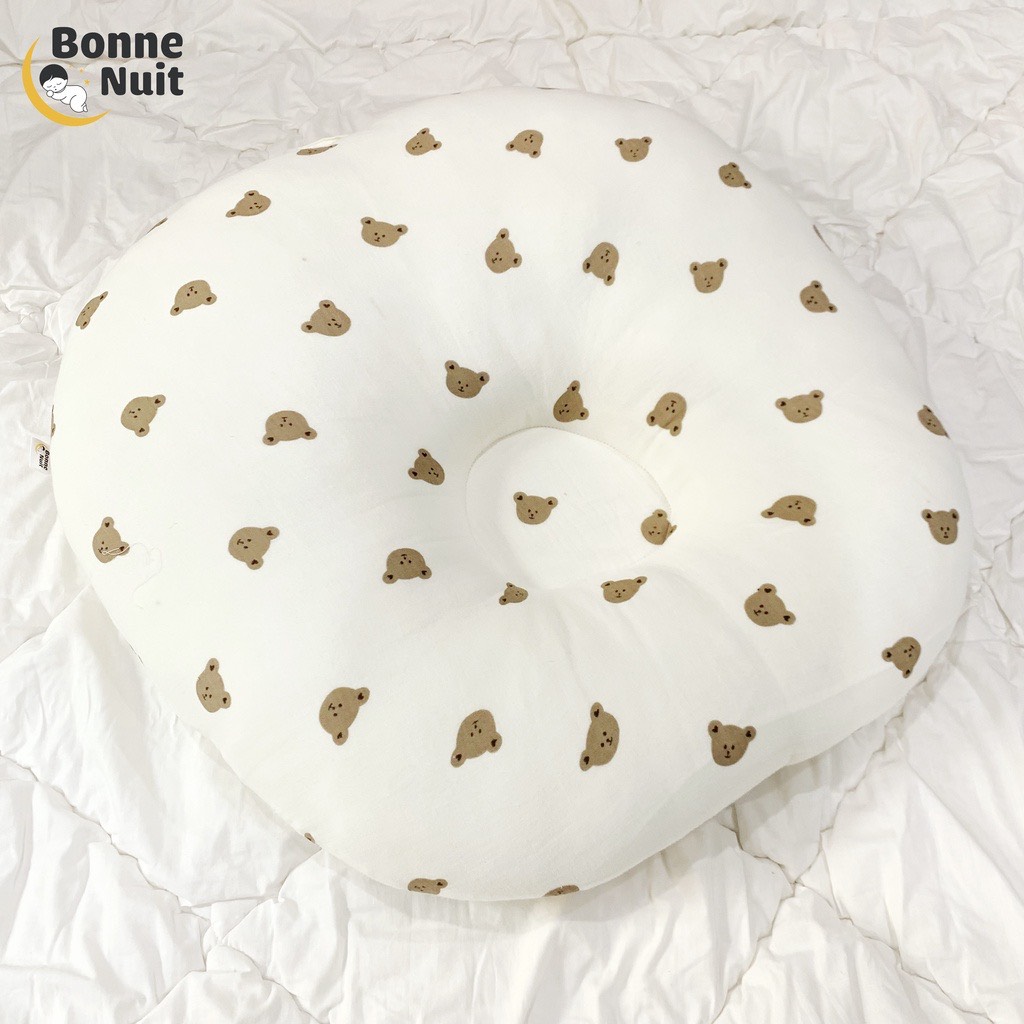 Gối chống trào ngược cao cấp vải Muslin Organic thoáng mát 65x75cm cho bé
