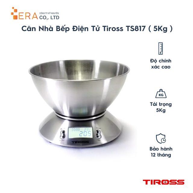Cân Nhà Bếp Điện Tử Tiross TS817 ( 5Kg )