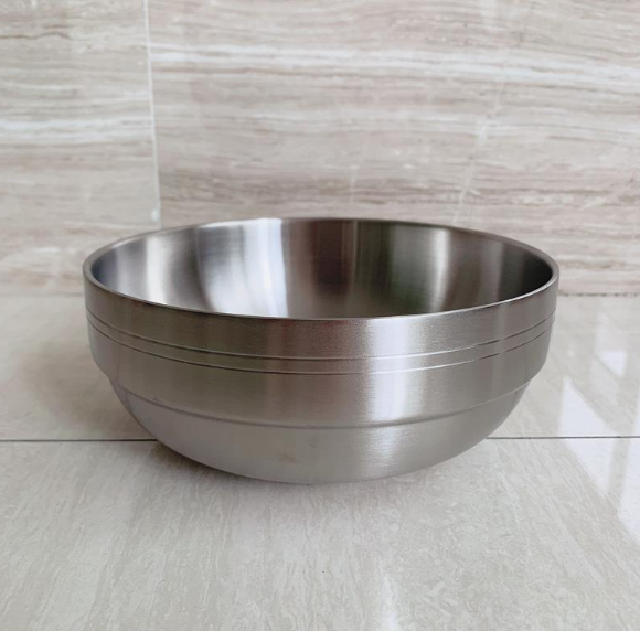 Bát Inox 2 lớp đựng miến, mì Hàn Quốc ( 이중 냉면기)